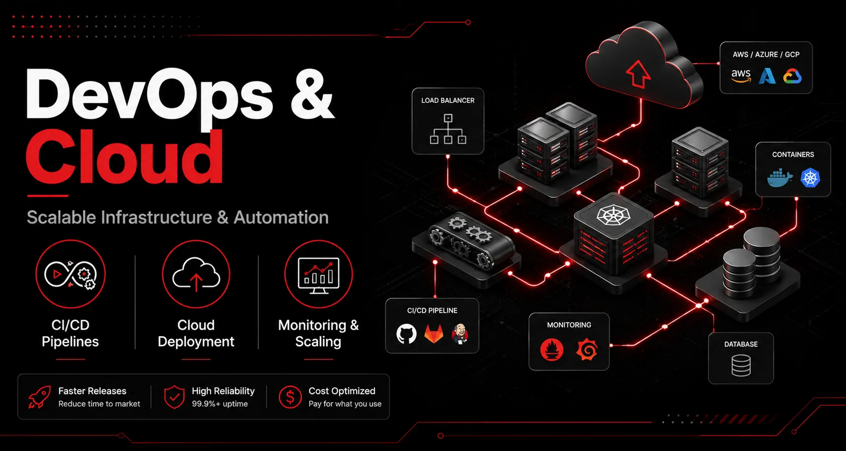 DevOps and Cloud Infrastructure - AWS, GCP, Azure setup, Kubernetes, CI/CD, and IaC.